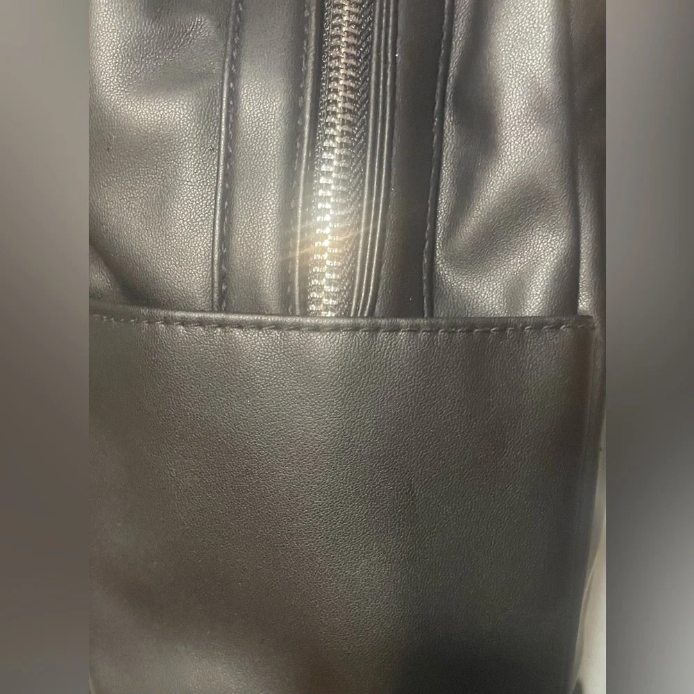 No Boundaries Black Faux Leather‎ Dome Backpack NWT Minimalist Chic